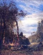 Albert Bierstadt The Campfire oil painting